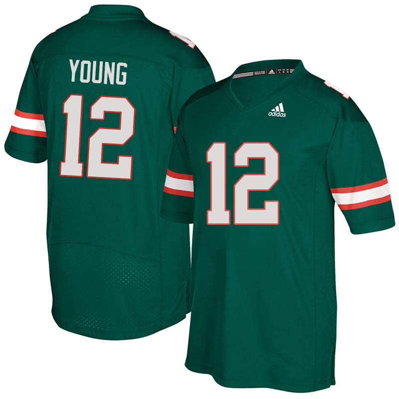 Adidas Miami Hurricanes #12 Malek Young College Football Jerseys Sale-Green - Click Image to Close